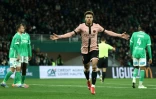 Le jeune milieu de terrain du Paris Saint-Germain Desiré Doué, buteur lors du large succès à Saint-Etienne (6-1), le 29 mars 2025 au Stade Geoffroy-Guichard