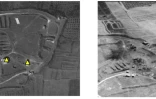 Photos fournies par le département américain de la Défense et présentées comme celles d'un site de stockage d'armes chimiques en Syrie avant et après un bombardement des Occidentaux, le 14 avril 2018