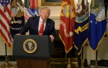 Le président des Etats-Unis Donald Trump a raconté, depuis la "Diplomatic Room" de la Maison Blanche, la mort du chef du groupe Etat islamique, Abou Bakr al-Baghdadi, le 27 octobre 2019