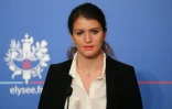 La secrétaire d'État à l'Égalité femmes-hommes, Marlène Schiappa, en conférence de presse à l'Élysée à Paris, le 21 mars 2018
