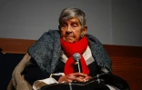 Ginette Kolinka, survivante de l'Holocauste, lors d'une cérémonie marquant le 80e anniversaire de la libération des camps de concentration et d'extermination en Europe au Musée du Mémorial de la Shoah à Paris, le 19 janvier 2025
