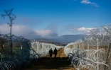Barbelés à la frontière entre la Macédoine et la Grèce près de Gevgelija le 3 mars 2016