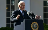 Le président américain Joe Biden fait un discours devant la Maison Blanche à Washington le 29 mars 2022