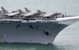 Le porte-avions français Charles-de-Gaulle en rade de Brest, le 13 mars 2020