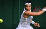 Caroline Garcia victorieuse de la Britannique Yuriko Miyazaki à Wimbledon, le 27 juin 2022 