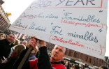 Manifestation des salariés de Goodyear devant l'hôtel de ville d'Amiens, le 18 janvier 2014