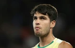 Le joueur de tennis espagnol Carlos Alcaraz lors du match contre l'Allemand Alexander Zverev à l'Open d'Australie à Melbourne le 24 janvier 2024.