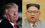 Montage réalisé le 30 novembre 2017 de portraits du président américain Donald Trump et du dictateur nord-coréen Kim Jong-Un 