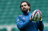 Yoann Huget à l'entraînement à Twickenham, le 3 février 2017