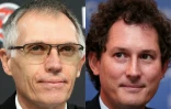 Carlos Tavares (g) et John Elkann, respectivement futurs directeur général et président du conseil d'administration du futur ensemble, Stellantis