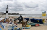 La plage de Quiberon, en Bretagne, le 27 juillet 2020, où un couvre-feu a été décrété 