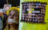 Manifestation devant le ministère israélien de la Défense à Tel-Aviv pour réclamer le retour des otages dans la bande de Gaza, le 31 mai 2025