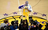 Kobe Bryant lors de son dernier match à Los Angeles le 13 avril 2016