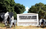 L'entrée de la société Montepuez Ruby Mining (MRM) à Montepuez, le 3 août 2018 au Mozambique