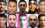 Montage de photos réalisé le 10 décembre 2015 à Paris montrant les suspects impliqués dans les attentats de Paris