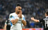 Dimitri Payet le 7 avril 2022 lors du quart de finale aller de Ligue Europa Conférence contre le PAOK Salonique au stade Vélodrome de Marseille remporté 2-1 par l'OM