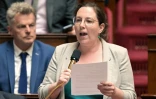 La cheffe de file des députés écologistes, Cyrielle Chatelain, s'adresse au gouvernement à l'Assemblée nationale à Paris, le 30 mai 2023
