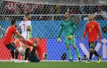 Les Espagnols ont concédé un match nul au Maroc, lors du dernier match de groupe à Kaliningrad, le 25 juin 2018