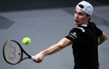 Le jeune Français Ugo Humbert face au Norvégien Casper Ruud au Masters 1000 de Paris, le 2 novembere 2020