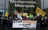 Manifestation contre Amazon le 30 janvier 2021 à Perpignan