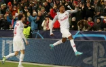 La joie de l'attaquant de Salzbourg Chikwubuike Adamu, après avoir ouvert le score à domicile contre le Bayern Munich, en 8e de finale aller de la Ligue des Champions, le 16 février 2022