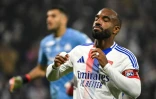 L'attaquant lyonnais Alexandre Lacazette lors du match de L1 contre l'Olympique Marseille au  Groupama Stadium de Décines-Charpieu près de Lyon le 22 septembre 2024 en France