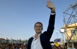 Le leader du Partido Popular (PP) Alberto Nunez Feijoo lors d'un meeting le 21 juillet 2023 à La Corogne