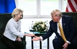 Donald Trump et Ursula von der Leyen annoncent un accord douanier à Turnberry en Ecosse le 27 juillet 2025 