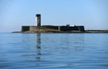 Le fort Cigogne sur l'archipel finistérien des Glénans, le 18 mai 2020 au large de Fouesnant