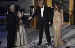 Mike Pence et son épouse Karen Pence, Donald Trump et son épouse Melania, au dîner de gala le 19 janvier 2017 à Washington 
