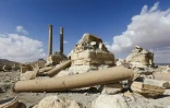 Des colonnes brisées sur le site de la cité antique de Palmyre, le 4 mars 2017 en Syrie