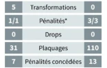 Statistiques du match Nouvelle Zélande - Namibie