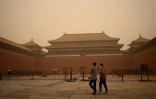 La Cité interdite de Pékin dans une tempête de sable le 15 mars 2021