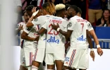 La joie des Lyonnais sur le 1er but contre l'AC Ajaccio à Décines-Charpieu, le 5 août 2022 