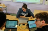 Les élèves de Première ES lors d'une "classe inversée" le 22 avril 2016 à Metz