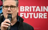 Keir Starmer, chef de file de l'opposition travailliste, le 4 mai 2024 Ă Mansfield, dans le centre de l'Angleterre