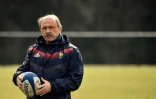 Le sélectionneur de l'équipe de France, Jacques Brunel, lors d'un entraînement à Marcoussis, le 9 mars 2018