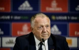 Le président de l'Olympique lyonnais, Jean-Michel Aulas, lors de la présentation officielle du défenseur allemand Jerome Boateng, le 25 août 2021 au Groupama Stadium