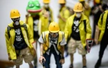 Des figurines de manifestants, le 14 janvier 2020 à Hong Kong
