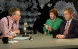 Larry King, George W. Bush et sa femme Laura