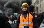 Le journaliste russe Arkadi Babtchenko sur le Maïdan à Kiev, le 22 janvier 2014