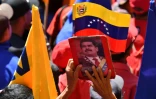 Des partisans du président vénézuelien Nicolas Maduro défilent à Caracas le 23 février 2019.
