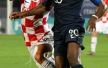 L'attaquant des Bleuets Marcus Thuram (d) lors du match de l'Euro face à la Croatie le 21 juin 2019 à Saini Marin