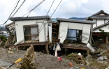 Des maisons dévastées par le typhon Hagibis, le 15 octobre 2019 à Nagano, dans le centre du Japon