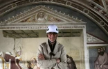 Stefano Filipponi, directeur de l’Opera di Santa Croce, lors d'une visite de presse marquant la fin des travaux de restauration des fresques du XIVe siècle de Giotto dans la basilique Santa Croce de Florence, le 12 juin 2026 en Italie