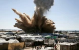 Frappe israélienne sur Khan Younès, dans le sud de la bande de Gaza, le 19 avril 2025