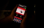 Sur cette photo prise le 15 juillet 2025, Jay, un artiste graphiste de 24 ans qui a requis l'anonymat, montre durant quelques secondes aux journalistes de l'AFP un combat de coqs en direct sur son téléphone, dans la province de Bulacan, en banlieue de Manille