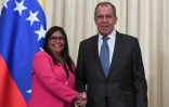 Le ministre russe des Affaires étrangères Sergueï Lavrov et la vice-présidente du Venezuela Delcy Rodriguez, le 1er mars 2019 à Moscou