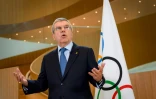 Le président du Comité international olympique (CIO) Thomas Bach lors d'une réunion de la commission exécutive du CIO le 3 mars 2020 à Lausanne. 