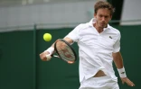 Le tennisman français Nicolas Mahut, lors de son 8e de finale face à l'Américain Sam Querrey, à Wimbledon, à Londres, le 4 juillet 2016